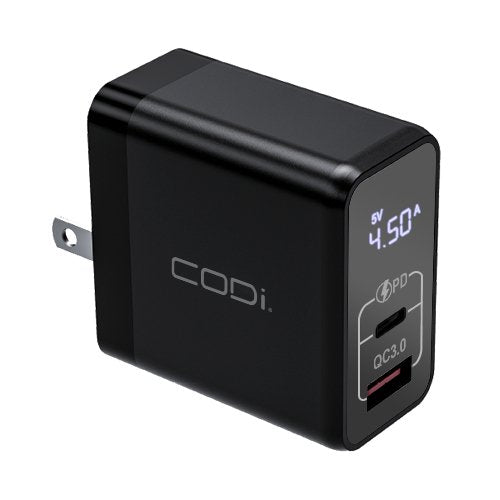 30W Dual Port Wall Charger, USB-C & USB-A Outputs